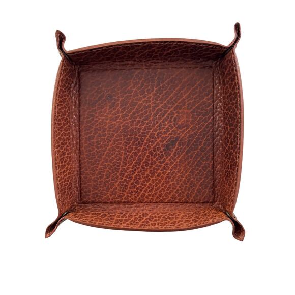 Peter Millar Valet Tray Catchall Brown Desk Organizer - Picture 1 of 9